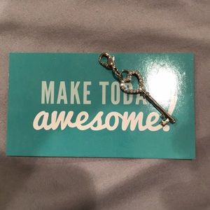 Origami owl dangle heart key charm